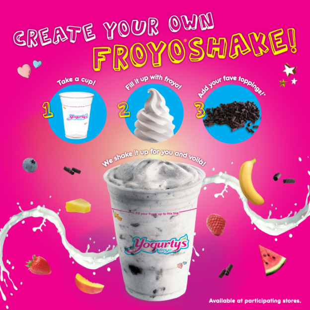 Sip on your favourite swirl with Froyo®Shakes! Yogurty's® Froyo