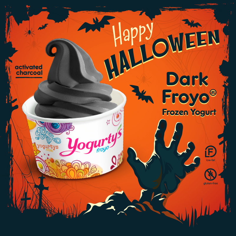 Dark Froyo® Frozen Yogurt Activated Charcoal Happy Halloween