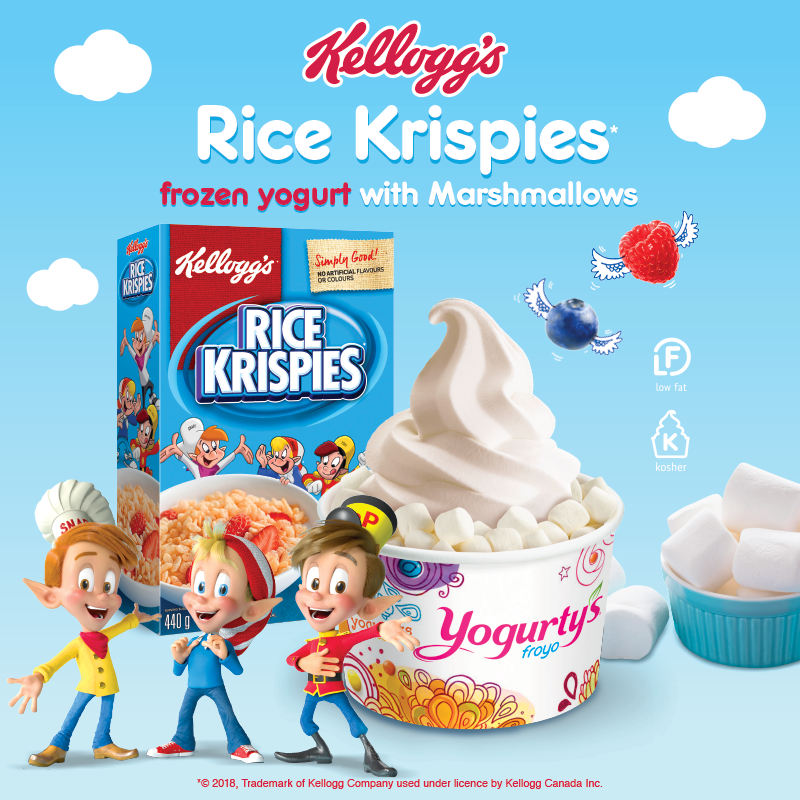 Kellogg's Rice Krispies with Marshmallows soft serve frozen yogurt